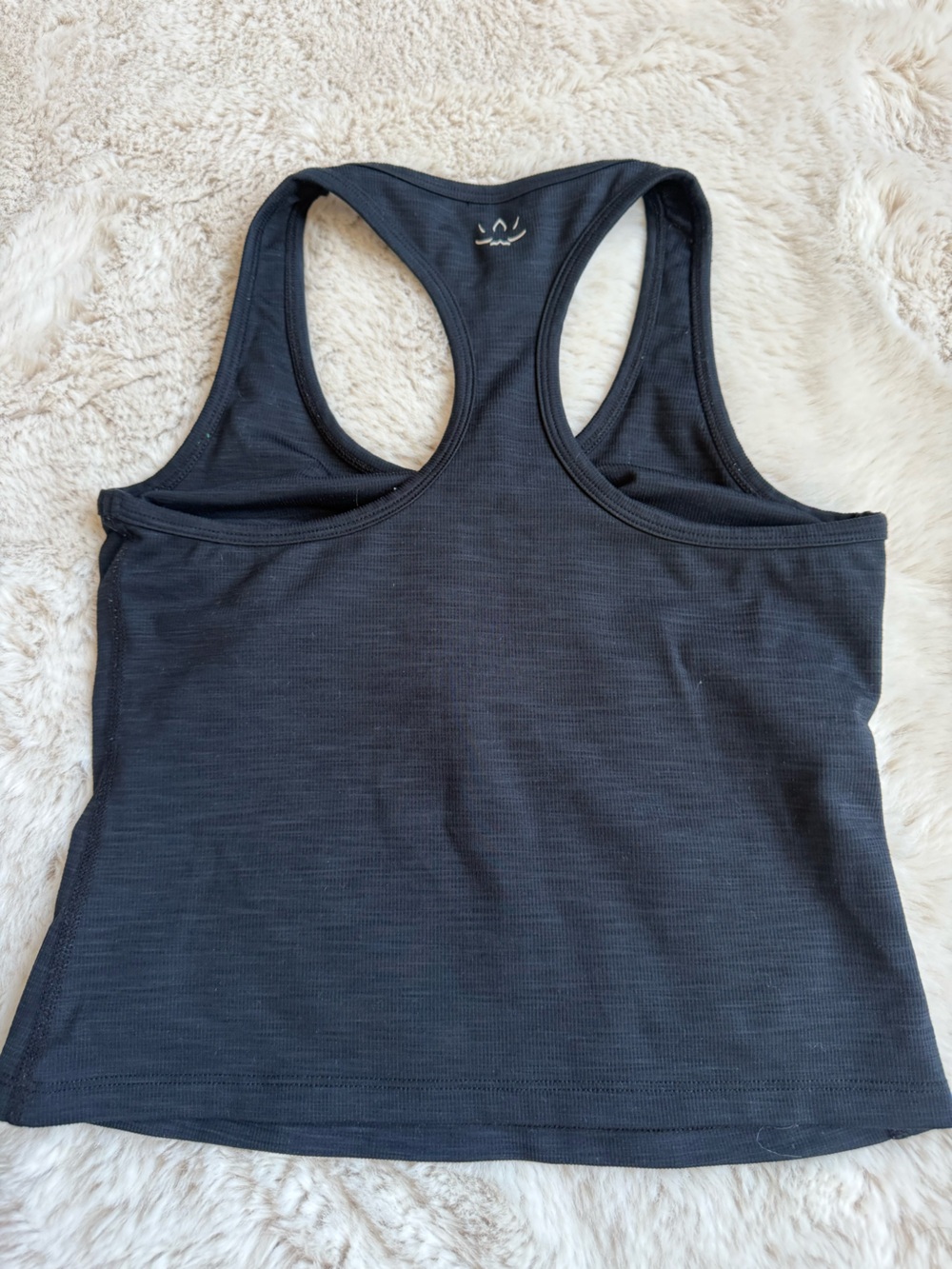 Beyond Yoga Black Racerback Crop Tank with shelf bra